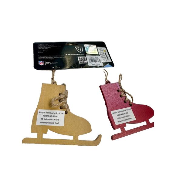 NFL San Francisco 49ers Ice Skate Ornament Set – 2-Pack Christmas Tree Decor NWT - Picture 4 of 8